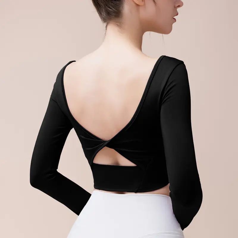 New Autumn Winter Yoga Long Sleeve Top with Padding