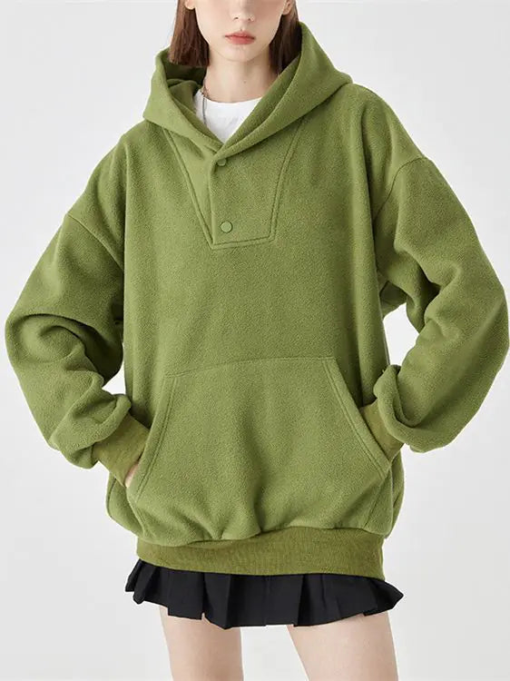 Trendy Loose Polar Fleece Pullover Tops